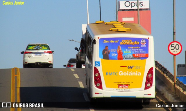 HP Transportes Coletivos 20511 na cidade de Goiânia, Goiás, Brasil, por Carlos Júnior. Número da foto: #11824209.