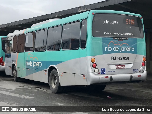Expresso Rio de Janeiro RJ 142.058 na cidade de Niterói, Rio de Janeiro, Brasil, por Luiz Eduardo Lopes da Silva. Número da foto: #11825377.