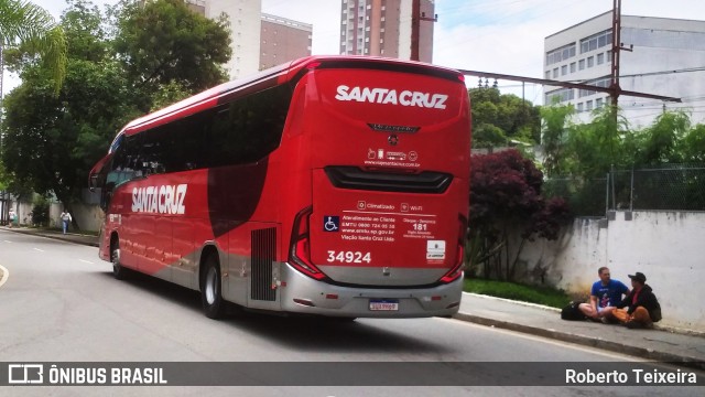 Viação Santa Cruz 34924 na cidade de São Caetano do Sul, São Paulo, Brasil, por Roberto Teixeira. ID da foto: 11830852.