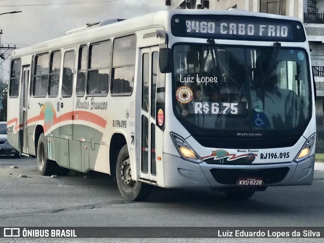 Viação Montes Brancos RJ 196.095 na cidade de Araruama, Rio de Janeiro, Brasil, por Luiz Eduardo Lopes da Silva. Número da foto: #11829436.
