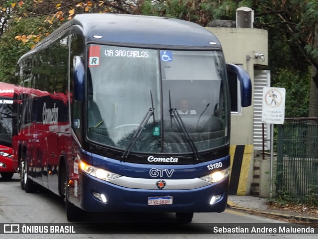 Viação Cometa 13180 na cidade de Tietê, São Paulo, Brasil, por Sebastian Andres Maluenda. ID da foto: 11830665.