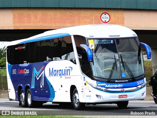 Marquin Service Transportes e Turismo 5002 na cidade de São José dos Campos, São Paulo, Brasil, por Robson Prado. Número da foto: #11831495.