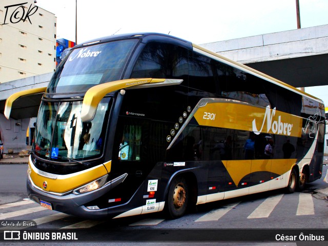 Nobre Turismo 2301 na cidade de Belo Horizonte, Minas Gerais, Brasil, por César Ônibus. Número da foto: #11750726.