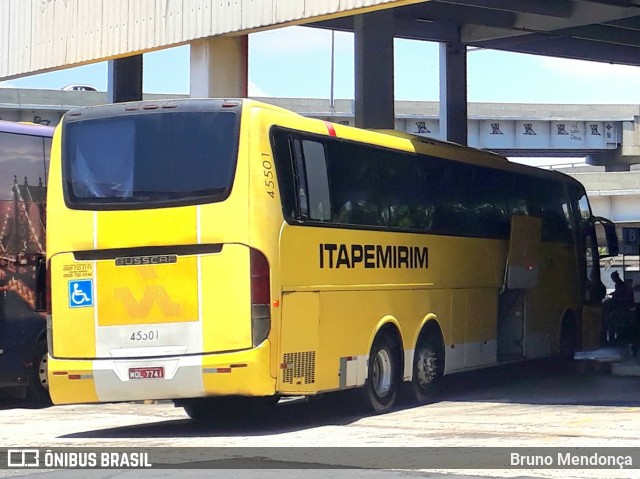 Viação Itapemirim 45501 na cidade de Rio de Janeiro, Rio de Janeiro, Brasil, por Bruno Mendonça. ID da foto: 11747986.