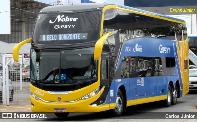 Nobre Transporte Turismo 2304 na cidade de Goiânia, Goiás, Brasil, por Carlos Júnior. ID da foto: 11751695.