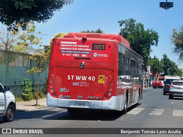 STU Santiago Transporte Urbano STWW40 na cidade de Santiago, Santiago, Metropolitana de Santiago, Chile, por Benjamín Tomás Lazo Acuña. Número da foto: #11749527.