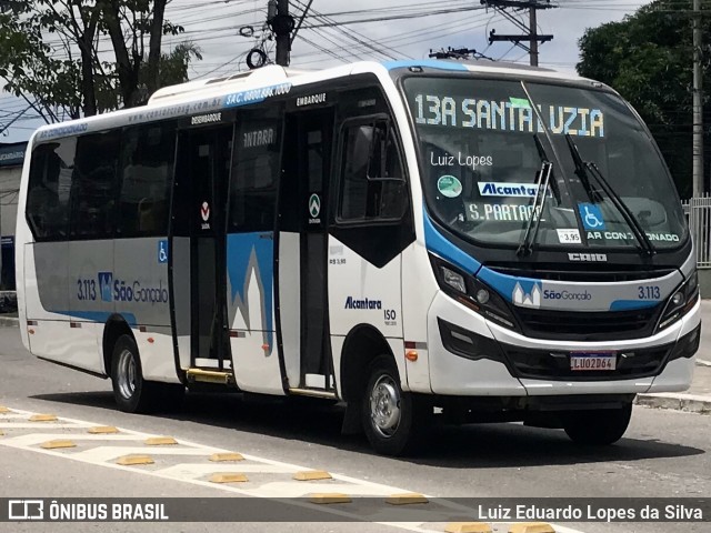 Auto Ônibus Alcântara 3.113 na cidade de São Gonçalo, Rio de Janeiro, Brasil, por Luiz Eduardo Lopes da Silva. ID da foto: 11751422.