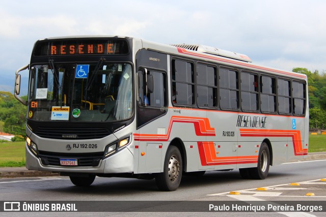 Viação Resendense RJ 192.026 na cidade de Resende, Rio de Janeiro, Brasil, por Paulo Henrique Pereira Borges. Número da foto: #11754754.