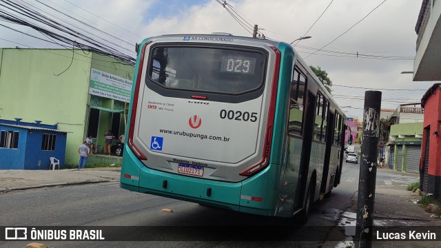 Auto Viação Urubupungá 00205 na cidade de Osasco, São Paulo, Brasil, por Lucas Kevin. ID da foto: 11754196.