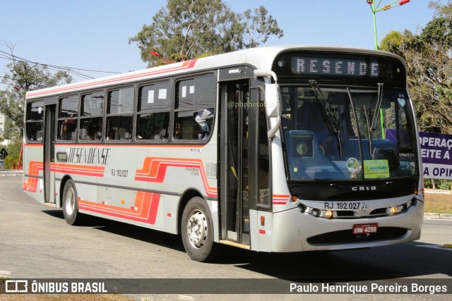 Viação Resendense RJ 192.027 na cidade de Resende, Rio de Janeiro, Brasil, por Paulo Henrique Pereira Borges. ID da foto: 11754765.