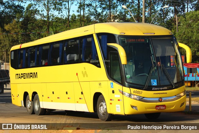 Viação Itapemirim 60057 na cidade de Guarapari, Espírito Santo, Brasil, por Paulo Henrique Pereira Borges. ID da foto: 11754725.