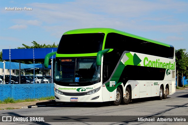 Viação Continental de Transportes 1003 na cidade de São Paulo, São Paulo, Brasil, por Michael  Alberto Vieira. ID da foto: 11753108.