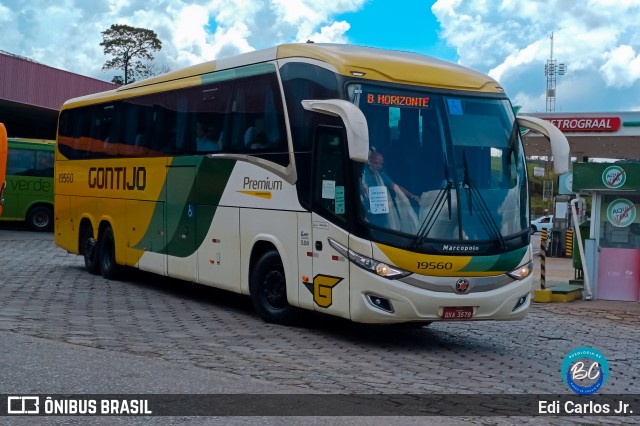 Empresa Gontijo de Transportes 19560 na cidade de João Monlevade, Minas Gerais, Brasil, por Edi Carlos Jr.. ID da foto: 11756271.