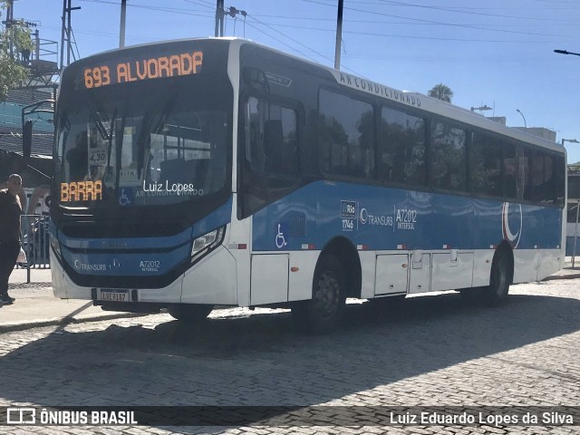 Transurb A72012 na cidade de Rio de Janeiro, Rio de Janeiro, Brasil, por Luiz Eduardo Lopes da Silva. ID da foto: 11756115.