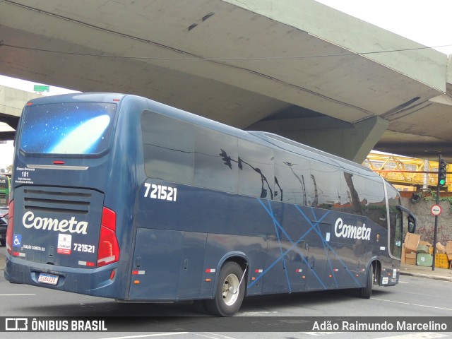 Viação Cometa 721521 na cidade de Belo Horizonte, Minas Gerais, Brasil, por Adão Raimundo Marcelino. ID da foto: 11759037.