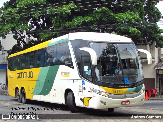 Empresa Gontijo de Transportes 18835 na cidade de Pirapora, Minas Gerais, Brasil, por Andrew Campos. ID da foto: 11761154.