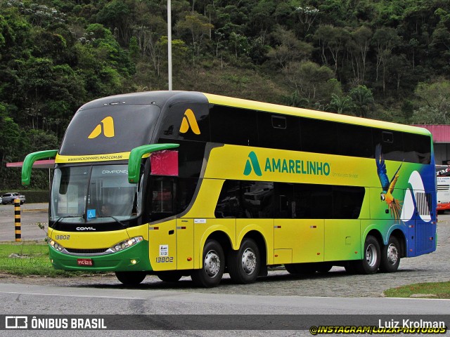 Viação Amarelinho 13802 na cidade de Juiz de Fora, Minas Gerais, Brasil, por Luiz Krolman. ID da foto: 11760888.