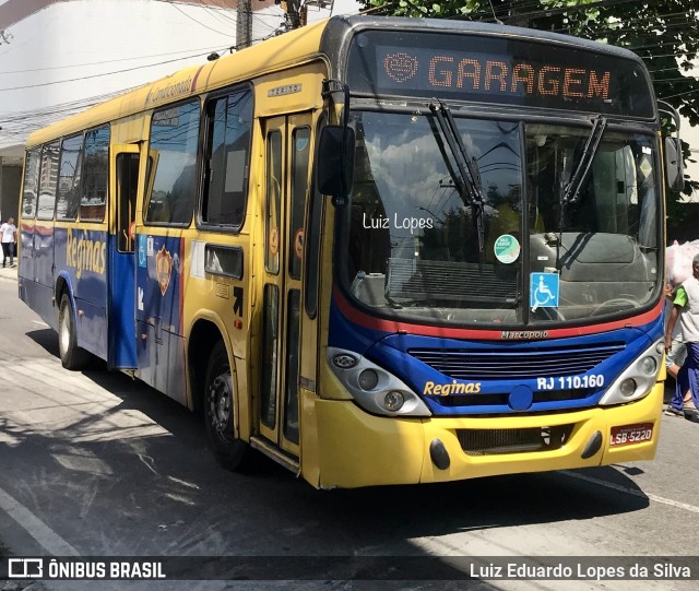 Auto Viação Reginas RJ 110.160 na cidade de Duque de Caxias, Rio de Janeiro, Brasil, por Luiz Eduardo Lopes da Silva. ID da foto: 11763022.