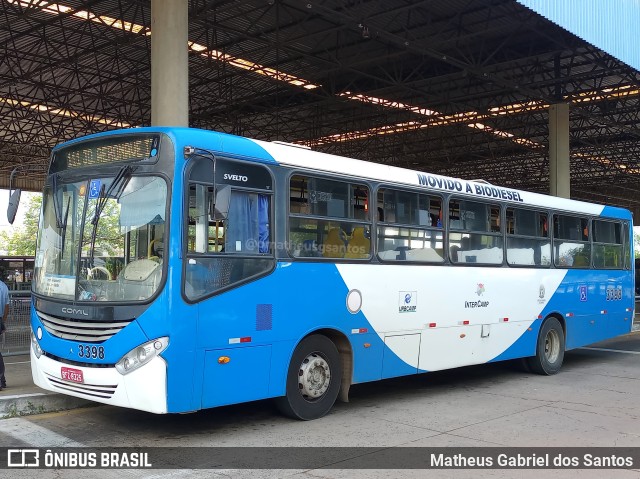 VB Transportes e Turismo 3398 na cidade de Campinas, São Paulo, Brasil, por Matheus Gabriel dos Santos. ID da foto: 11764287.