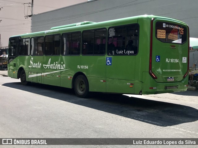 Transportes Santo Antônio RJ 161.194 na cidade de Duque de Caxias, Rio de Janeiro, Brasil, por Luiz Eduardo Lopes da Silva. ID da foto: 11763037.