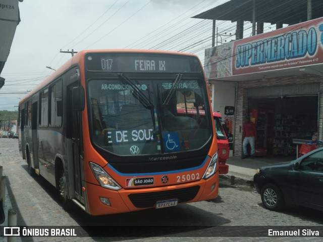 Auto Ônibus São João 25002 na cidade de Feira de Santana, Bahia, Brasil, por Emanuel Silva. Número da foto: #11763604.