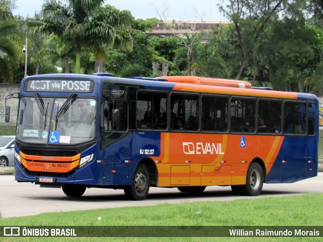 Evanil Transportes e Turismo RJ 132.137 na cidade de Rio de Janeiro, Rio de Janeiro, Brasil, por Willian Raimundo Morais. ID da foto: 11763309.