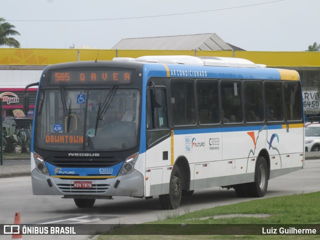 Transportes Futuro C30333 na cidade de Rio de Janeiro, Rio de Janeiro, Brasil, por Luiz Guilherme. ID da foto: 11763592.