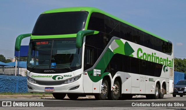 Viação Continental de Transportes 1003 na cidade de São Paulo, São Paulo, Brasil, por Cristiano Soares da Silva. ID da foto: 11766675.