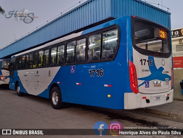 VB Transportes e Turismo 1716 na cidade de Campinas, São Paulo, Brasil, por Henrique Alves de Paula Silva. ID da foto: 11765482.