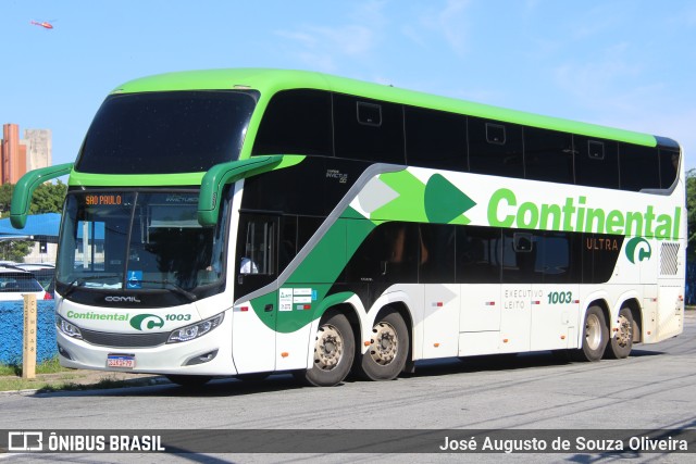 Viação Continental de Transportes 1003 na cidade de São Paulo, São Paulo, Brasil, por José Augusto de Souza Oliveira. ID da foto: 11766570.