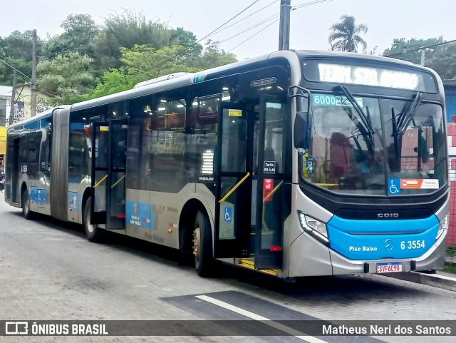 Viação Paratodos > São Jorge > Metropolitana São Paulo > Mobibrasil 6 3554 na cidade de São Paulo, São Paulo, Brasil, por Matheus Neri dos Santos. Número da foto: #12453111.