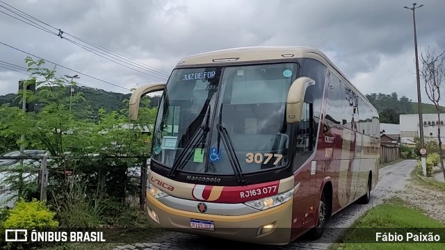 Transportes Única Petrópolis 3077 na cidade de Juiz de Fora, Minas Gerais, Brasil, por Fábio Paixão. Número da foto: #12451219.