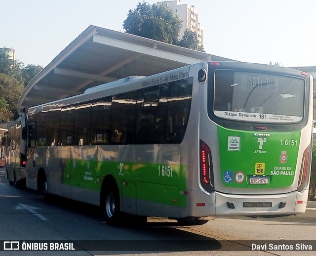 Transcooper > Norte Buss 1 6151 na cidade de São Paulo, São Paulo, Brasil, por Davi Santos Silva. Número da foto: #12453015.