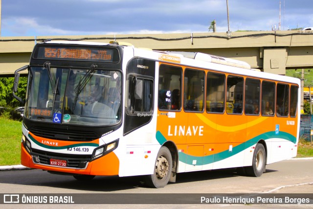 Linave Transportes RJ 146.139 na cidade de Queimados, Rio de Janeiro, Brasil, por Paulo Henrique Pereira Borges. Número da foto: #12474620.