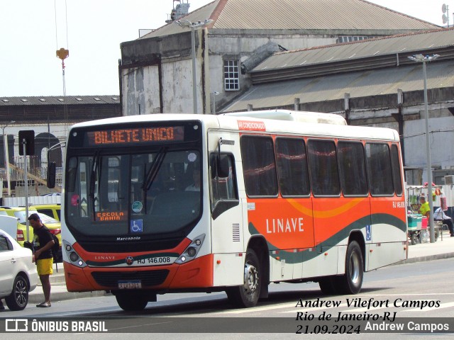 Linave Transportes RJ 146.008 na cidade de Rio de Janeiro, Rio de Janeiro, Brasil, por Andrew Campos. Número da foto: #12477749.