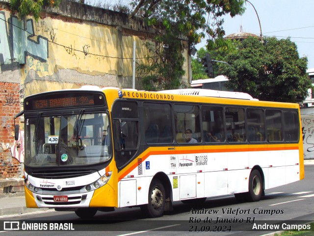 Transportes Paranapuan B10188 na cidade de Rio de Janeiro, Rio de Janeiro, Brasil, por Andrew Campos. Número da foto: #12477772.