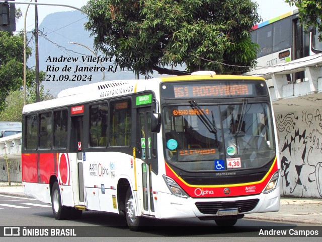 Auto Viação Alpha A48111 na cidade de Rio de Janeiro, Rio de Janeiro, Brasil, por Andrew Campos. Número da foto: #12477783.