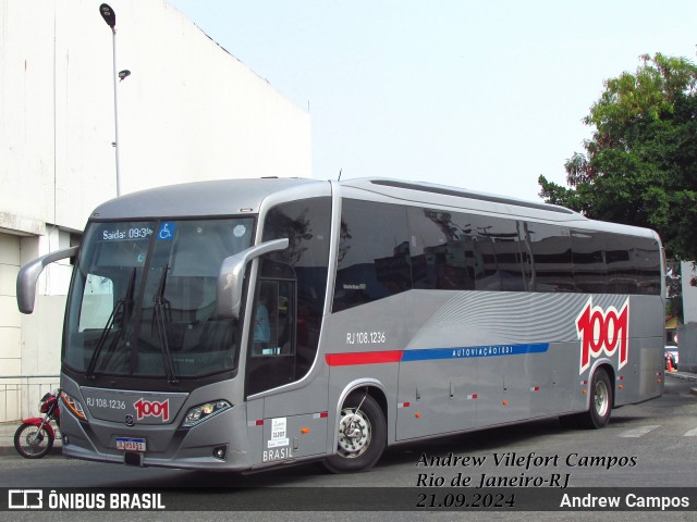 Auto Viação 1001 RJ 108.1236 na cidade de Rio de Janeiro, Rio de Janeiro, Brasil, por Andrew Campos. Número da foto: #12477730.