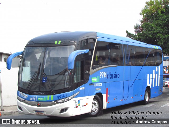 UTIL - União Transporte Interestadual de Luxo 9914 na cidade de Rio de Janeiro, Rio de Janeiro, Brasil, por Andrew Campos. Número da foto: #12477714.