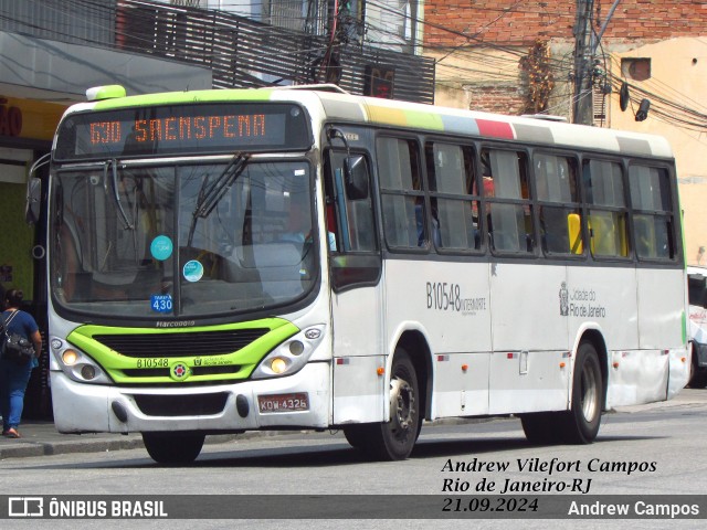 Viação Penha Rio B10548 na cidade de Rio de Janeiro, Rio de Janeiro, Brasil, por Andrew Campos. Número da foto: #12477796.
