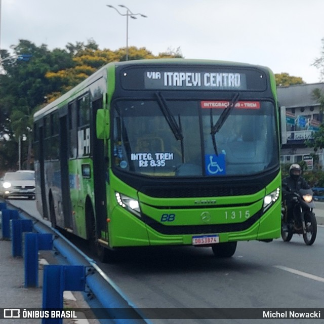 BB Transportes e Turismo 1315 na cidade de Itapevi, São Paulo, Brasil, por Michel Nowacki. Número da foto: #12478663.