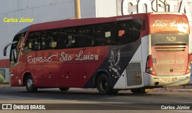 Expresso São Luiz 7620 na cidade de Goiânia, Goiás, Brasil, por Carlos Júnior. Número da foto: #12481531.