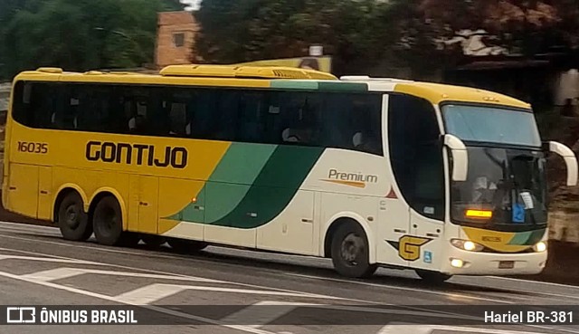 Empresa Gontijo de Transportes 16035 na cidade de Betim, Minas Gerais, Brasil, por Hariel BR-381. Número da foto: #12481060.
