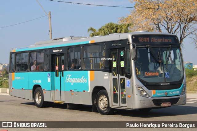 Auto Ônibus Fagundes RJ 101.198 na cidade de Niterói, Rio de Janeiro, Brasil, por Paulo Henrique Pereira Borges. Número da foto: #12480966.