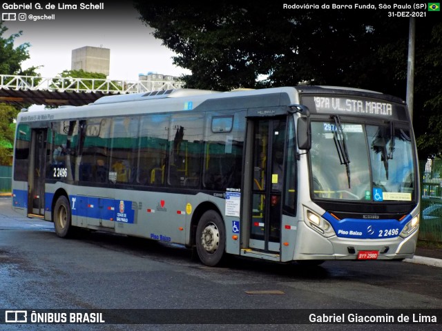 Sambaíba Transportes Urbanos 2 2496 na cidade de São Paulo, São Paulo, Brasil, por Gabriel Giacomin de Lima. Número da foto: #12484778.