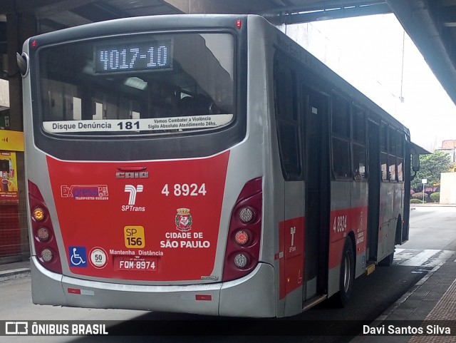 Express Transportes Urbanos Ltda 4 8924 na cidade de São Paulo, São Paulo, Brasil, por Davi Santos Silva. Número da foto: #12485442.