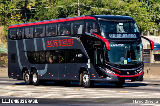 Transportes Única Petrópolis RJ 163.008 na cidade de Duque de Caxias, Rio de Janeiro, Brasil, por Flávio Oliveira. Número da foto: #12485412.