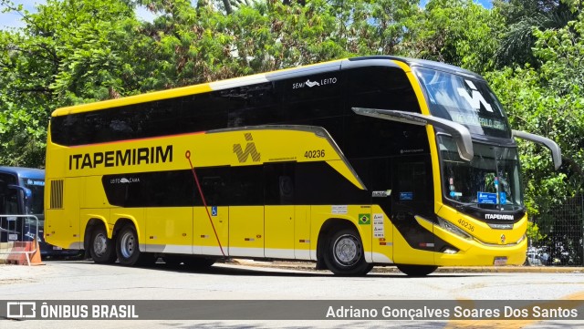 Viação Nova Itapemirim 40236 na cidade de São Paulo, São Paulo, Brasil, por Adriano Gonçalves Soares Dos Santos. Número da foto: #12483886.