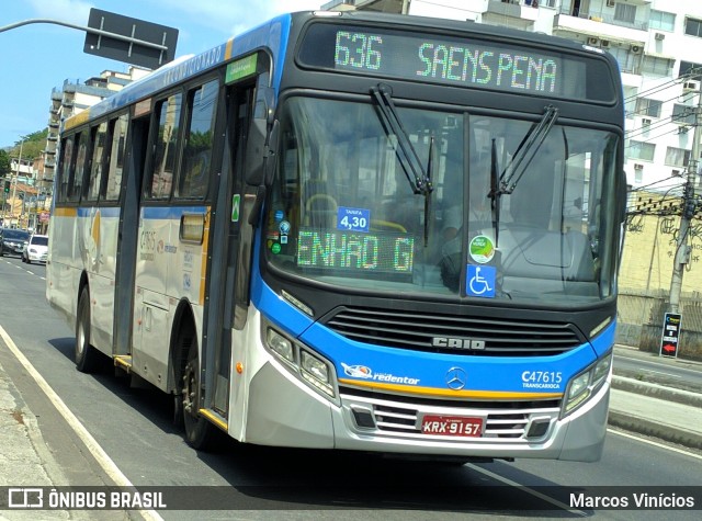 Viação Redentor C47615 na cidade de Rio de Janeiro, Rio de Janeiro, Brasil, por Marcos Vinícios. Número da foto: #12486432.
