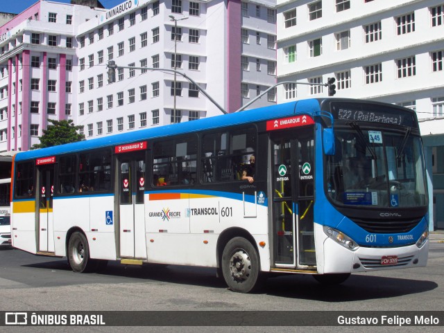 Transcol - Transportes Coletivos Ltda. 601 na cidade de Recife, Pernambuco, Brasil, por Gustavo Felipe Melo. Número da foto: #12486195.